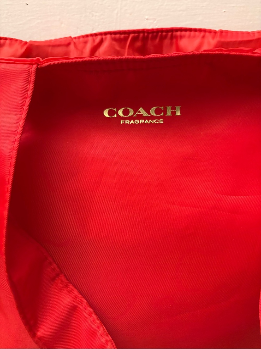 Coach Red Nylon Tote with Gold Logo - Picture 2 of 7